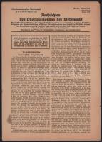 1943 Nachrichten des Oberkommandos der Wehrmacht Nr. 887, a Wehrmacht főparancsnokságának hírei, német nyelven, kisebb sérülésekkel, foltokkal, 2 p.