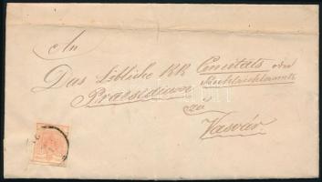 1856 3kr vörös HP I.a2, 1x típ. "(OEDENBUR)G" - "KÖRMEND" - "VASVÁR"