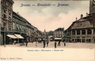 Brassó, Kronstadt, Brasov; Kolostor utca, Schul üzlete. F. Reiser kiadása / Klostergasse / Strada vami (EK)
