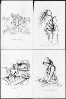 Bánsági András (1914-1993): Kenyér a képzőművészetben. 15 db Szitanyomat, papír, jelzett, 14x21 cm K...