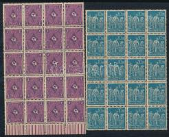 Deutsches Reich 21 db inflációs ívdarab, többségében ívszéliek, 10 stecklapon