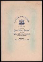 1929 Risalpur (Pakisztán) A Hardinge Páholy bankettjének menükártyája. Dombornyomott emblémás borító. (4)p.