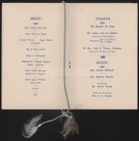 1931 A South Middlesex Lodge szabadkőműves páholy, női ünnepségének menükártyája. Dombornyomott borí...