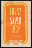 1952 IBUSZ napló július-augusztus-szeptember, benne balatoni utazások információival, tűzött papírkötés, kissé foltos