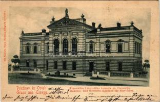 1901 Eszék, Essegg, Osijek; Handels- und Gewerbe-Kammer für Slavonien / Trgovacka i obrtnicka komora za Slavoniju / Szlavón Kereskedelmi és Iparkamara / Chamber of Commerce and Industry (fa)