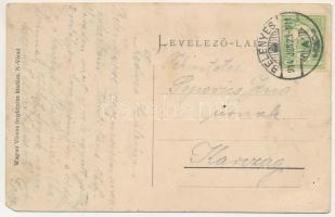 1914 Belényes, Beius; Református templom, belső, szószék. Wagner Vilmos fényképész kiadása / Calvini...