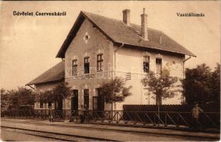 1915 Cservenka, Crvenka; vasútállomás. Georg Pleesz kiadása / railway station (EM)