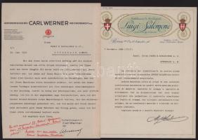 ca 1930 4 db dekoratív külföldi fejléces levélpapír