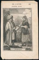 Örmények. Rézmetszet, XVIII. sz. 11x16 cm, 14x21 cm kis szakadás / Armenians copper plate engraving small tear