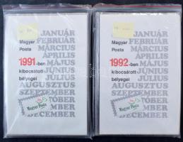 1991-1992 2 db évkönyv, az 1992-es ráragasztott blokkal