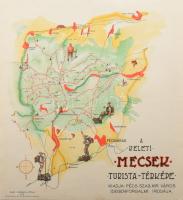 1939 A Keleti Mecsek turista-térképe, rajz: Kovács Attila, kiadja: Pécs szab. kir. város idegenforgalmi irodája, Bp., Klösz-ny., 34x30,5 cm