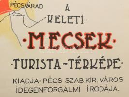 1939 A Keleti Mecsek turista-térképe, rajz: Kovács Attila, kiadja: Pécs szab. kir. város idegenforga...