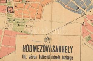 cca 1930 Hódmezővásárhely thj. város belterületének térképe, kiadja: Szabó István könyvkereskedő, ki...