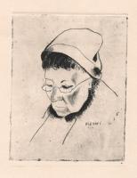 Élesdy István (1912-1987): Női arckép, 1934. Rézkarc, papír, jelzett a karcon, 11x8,5 cm