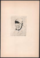 Élesdy István (1912-1987): Női arckép, 1934. Rézkarc, papír, jelzett a karcon, 11x8,5 cm