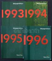 1993-1996 4 db évkönyv (Névérték: 6.000 Ft)