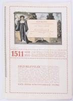 ca 1910 Kner Izidor Művészi díszoklevelek mintákat bemutató reklám nyomtatvány 42x32 cm