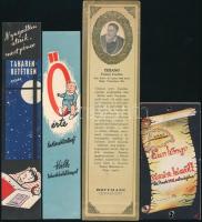ca 1930-1960 4 db grafikus könyvjelző, közötte irredenta