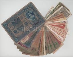 Vegyes 30db-os magyar és külföldi bankjegy tétel, rossz tartású darabokkal T:F,VG