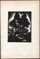 Virányi Endre (1906-1996): Táj, 1930-as évek. Linómetszet, papír, jelzés nélkül, 18,5×14 cm
