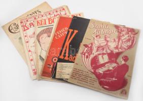 ca 1910 8 db dekoratív grafikájú címlappal ellátott kotta. 24x36 cm