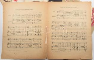 ca 1910 8 db dekoratív grafikájú címlappal ellátott kotta. 24x36 cm