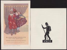 ca 1930 Kner Izidor reklám nyomtatvány két darab 18x30 cm, 21x26 cm