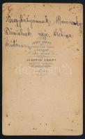 cca 1870 Hölgyportré (Borovszky Dánielné Stetina Szidónia), vizitkártya Jos. Ebert bécsi műterméből,...