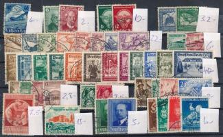 Deutsches Reich összeállítás használt sorokból stecklapon (ca. Mi EUR 130,-)