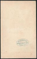 cca 1865 Gyerekek portréja, vizitkártya Mayer György fényképíró pesti műterméből, 10,5x6,5 cm