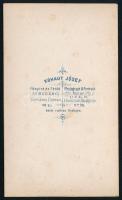 cca 1865 Szakállas úr sétapálcával, vizitkártya Kohaut József fényíró és festő budai műterméből, 10,...