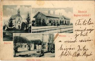 1903 Lövő, Sopron-Lövő; vasútállomás, kápolna, Balics István üzlete és saját kiadása (fl)