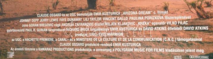 1992 Arizonai álmodozók mozifilm plakát, Emir Kusturica, feltekerve, apró gyűrődésekkel, 84×58 cm