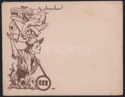 1933 Jamboree Gödöllő levélboríték + 4 Márton Lajos cserkész grafika 16x14 cm