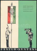 1936 A Budapest Székesfővárosi Községi Díszítő és sokszorosító iparostanonciskola zászlóavatási ünnepségének meghívója. Cserkész és levente ábrázolással
