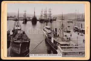 ca 1890 Fiume, Molo Adamich Keményhátú kabinetfotó Stengel. 16x11 cm