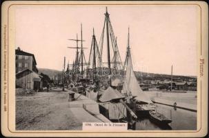 ca 1890 Fiume, Canal Fiumara Keményhátú kabinetfotó Stengel. 16x11 cm