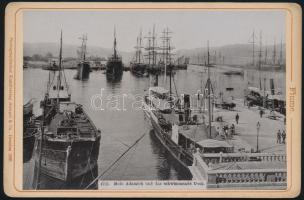 ca 1890 Fiume,Molo Adamich Keményhátú kabinetfotó Stengel. 16x11 cm