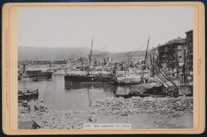 ca 1890 Fiume, Kikötő / Port Keményhátú kabinetfotó Stengel. 16x11 cm