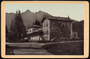 cca 1890 Magas-Tátra, Tátralomnici Gyógyház, keményhátú kabinetfotó 10,5x16,5 cm / High Tatras, vint...