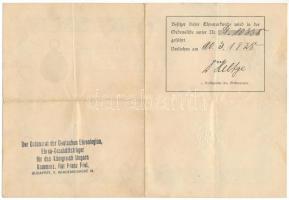 Német Birodalom 1928. "Német háborús érdemérem" adományozói okirata T:XF
German Empire 19...