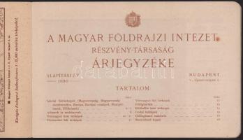 1933 Magyar Földrajzi Intézet Rt. árjegyzéke 16 p 25 cm