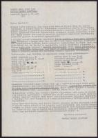 1981 Steidl Sándor (1959-) újpesti labdarúgó autográf levele, borítékkal, 1 beírt oldal. + Újpesti D...