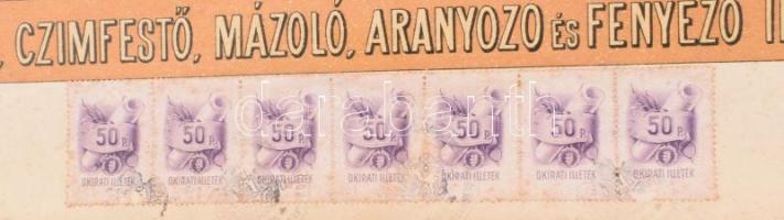 1946 A Budapest Székesfővárosi Szobafestő, Címfestő, Mázoló, Aranyozó és Fényező Ipartestület által ...