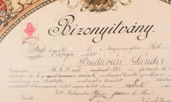 1946 A Budapest Székesfővárosi Szobafestő, Címfestő, Mázoló, Aranyozó és Fényező Ipartestület által ...