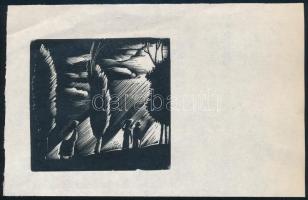 Élesdy István (1912-1987): Hazafelé, 1930-s évek. Fametszet, papír, jelzés nélkül. 7,5x8 cm.