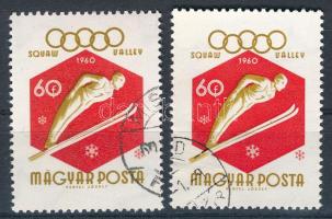 1960 Téli Olimpia (I.) - Squaw Valley 60f a barna szín felfelé tolódott + támpéldány