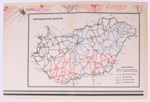 Magyarország közigazgatási és közlekedési térképe 1926.Szerkesztette és kiadja a M. Kir. Központi St...