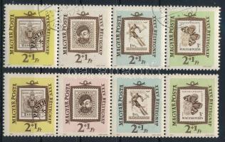 1962 Bélyegnap (35.) összefüggő csík a barna szín felfelé tolódva (évszám és a tervező neve), MBK 1918 halvány rózsaszín alapnyomattal, MBK 1919 poloska + támpéldány