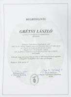 Grétsy László (1932-2024) nyelvész részére adományozott 3 darab oklevél, megbízólevél, köszönőlevél,...